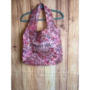 Johnny Was Floral Nylon Reusable Bag California Pink